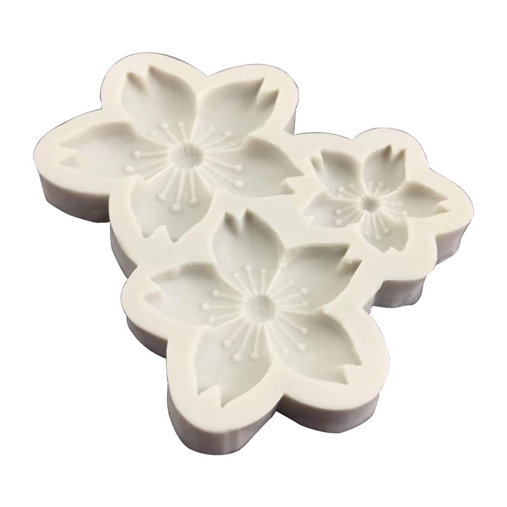 Aurgiarme 3D Flower Silicone Molds Cherry Blossoms Fondant Craft Cake Candy Chocolate Mold Sugarcraft Pastry Kitchen Baking Moulds Silicone Fondant Molds Flowers