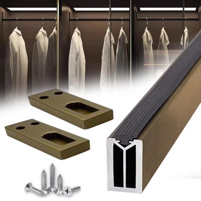 PIFUTER Square Closet Rods-Cuttable, Removable-Heavy Duty Black Wardrobe Rods and Brackets-Commercial, 12 16 18 24 28 30 60 72 In-Suitable for.Laundry.Home.Hotel.Clothing Store (Champagne,40in)