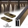 PIFUTER Square Closet Rods-Cuttable, Removable-Heavy Duty Black Wardrobe Rods and Brackets-Commercial, 12 16 18 24 28 30 60 72 In-Suitable for.Laundry.Home.Hotel.Clothing Store (Champagne,40in) view 1