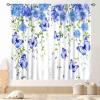 TKUYO Blue Floral Curtains, Spring Flower Butterfly Floral Farmhouse Country Kitchen Drapes Eucalyptus Leaves Blackout Window Treatments for Living Room Bedroom Cafe 2 Panel Sets, 42"x54" Inch view 1