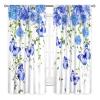 TKUYO Blue Floral Curtains, Spring Flower Butterfly Floral Farmhouse Country Kitchen Drapes Eucalyptus Leaves Blackout Window Treatments for Living Room Bedroom Cafe 2 Panel Sets, 42"x54" Inch view 2