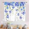 TKUYO Blue Floral Curtains, Spring Flower Butterfly Floral Farmhouse Country Kitchen Drapes Eucalyptus Leaves Blackout Window Treatments for Living Room Bedroom Cafe 2 Panel Sets, 42"x54" Inch view 3