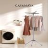 CASAMAYA Clothes Drying Rack Foldable, 59 inch Tripod Laundry Drying Rack Indoor with Rotating Clothes Rail for 27 Pieces of Clothes, Space Saving, Stainless Steel, Grey and Silver CDR001G01 view 2
