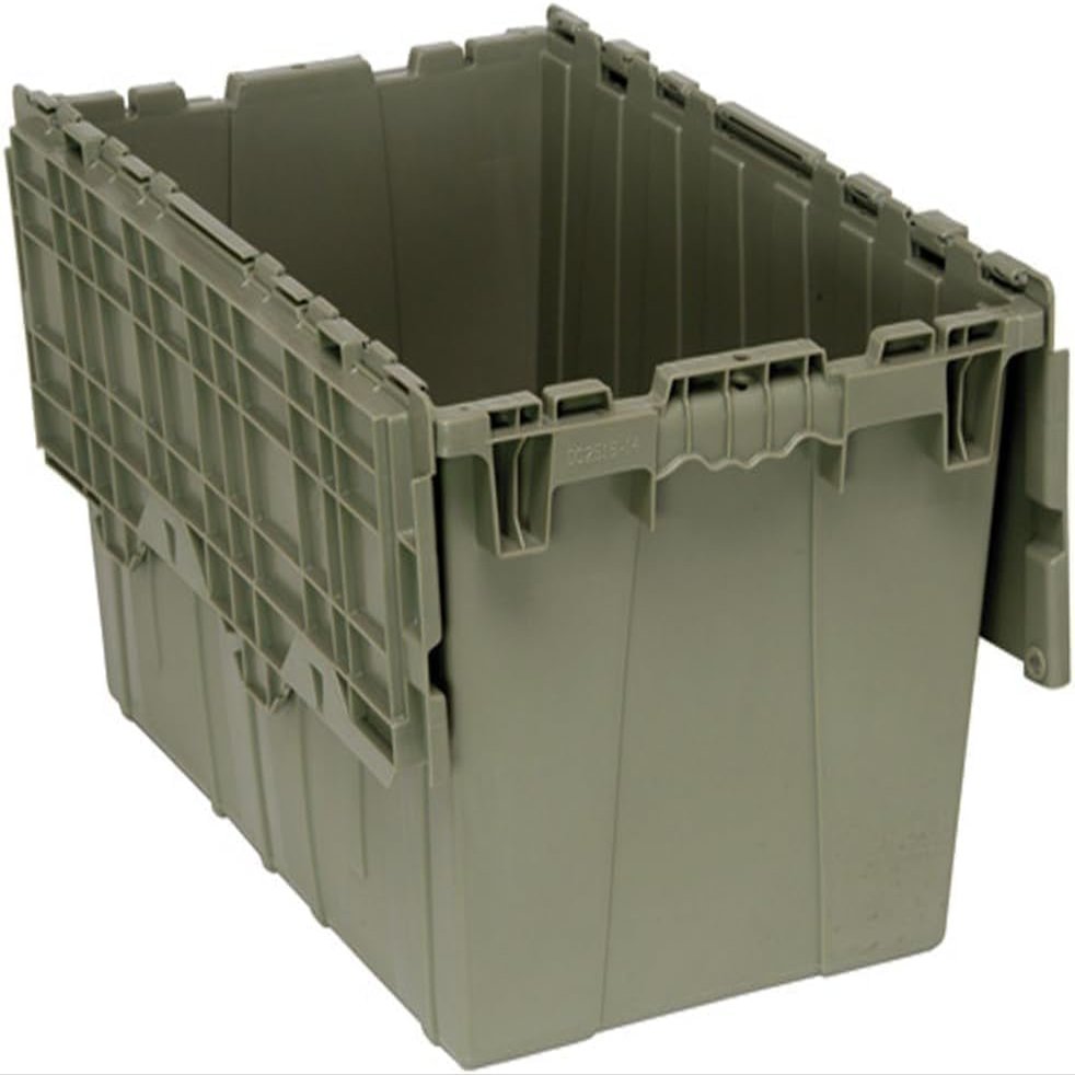 FSE 373-QDC2420-12 Distribution Containers, attached lid, heavy-duty, 23-7/8"L x 19-3/8"W x 12-1/2"H, gray, Made in USA