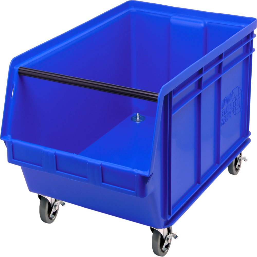 FSE 373-QMS843MOBBL Magnum Bins, mobile, 29" L x 18-3/8"W x 14-7/8"H, high density polypropylene, blue, Made in USA