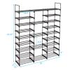 Shoe Rack Organizer, Shoe Racks for Closets,Shoes Rack, Shoe Stand, Shoe Shelf, 9 Tiers Shoe Rack Storage Organizer Shoe Shelf, Space Saving Shoe Storage Shelf for Entryway, Closet, Hallway, Black view 2