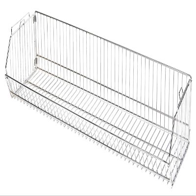 FSE 373-2048BC Modular Wire Stacking Basket, 48"W x 20"D x 9"H, 110 lb. Capacity, Chrome Plated Finish, NSF