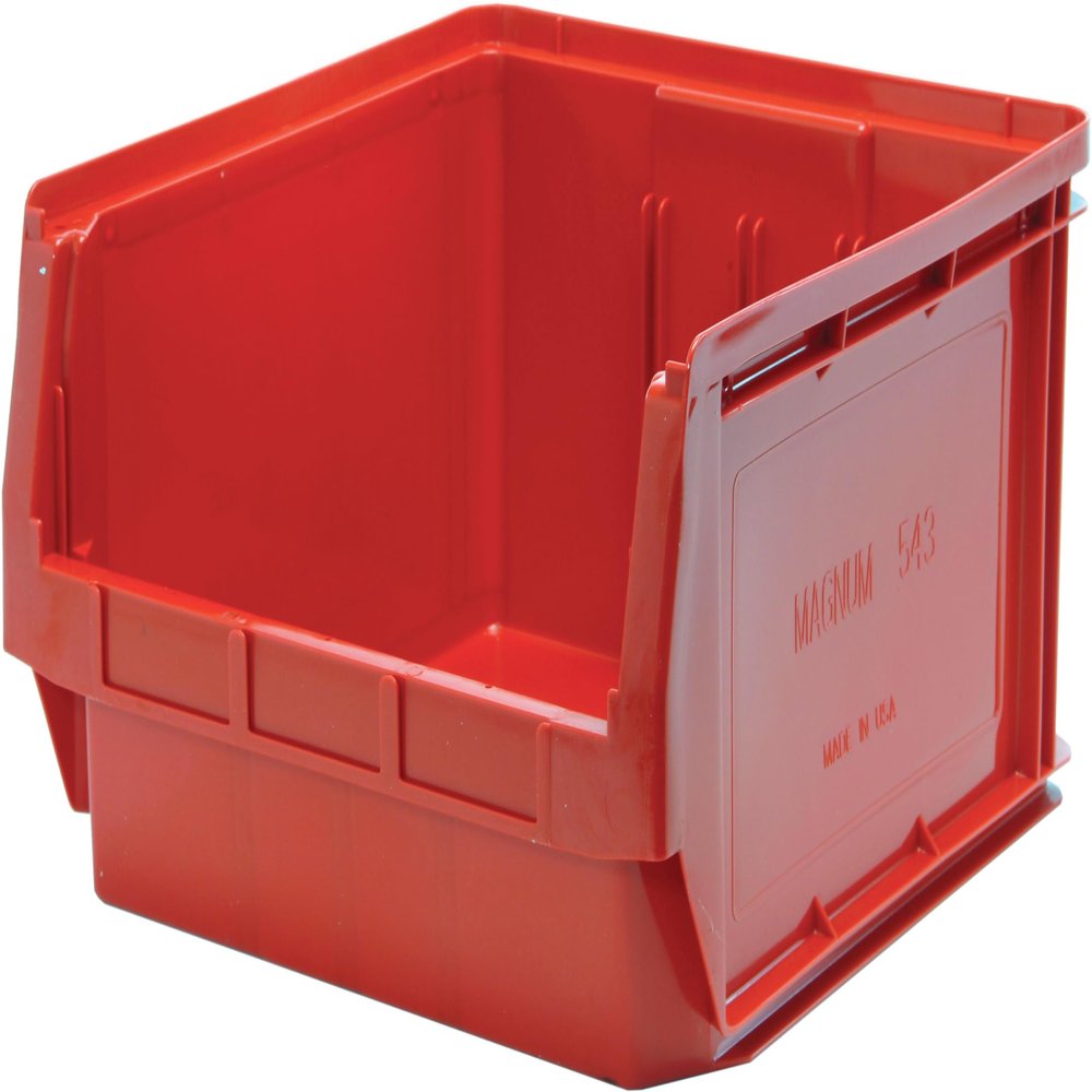 FSE 373-QMS543RD Magnum Bins, 19-3/4"L x 18-3/8"W x 11-7/8"H, high Density Polypropylene, red, Made in USA
