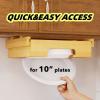 Paper Plate Dispenser Under Cabinet, Paper Plate Dispenser Paper Plate Holder Under Cabinet Kitchen Paper Plate Organizer for 10 Inch Paper Plates, Easy Access Paper Plate Holder view 4