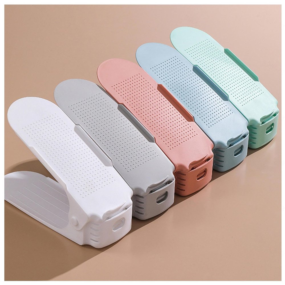 AKYLDI Shoe Slot Organizer, Adjustable Shoe Slots Organizer, Double Deck Shoe Stacker Organizer for Freestanding Stacking Shoe Holder,Mixed-25