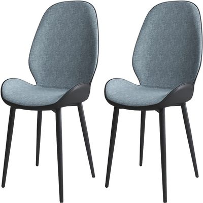 Guyifuny Dining Chair (2PCS) Dining Chair,Wear-Resistant Tech Cloth Cushion Back Chair (Sit Height 44cm),Multifunctional Wrought Iron Bracket Leisure Chair