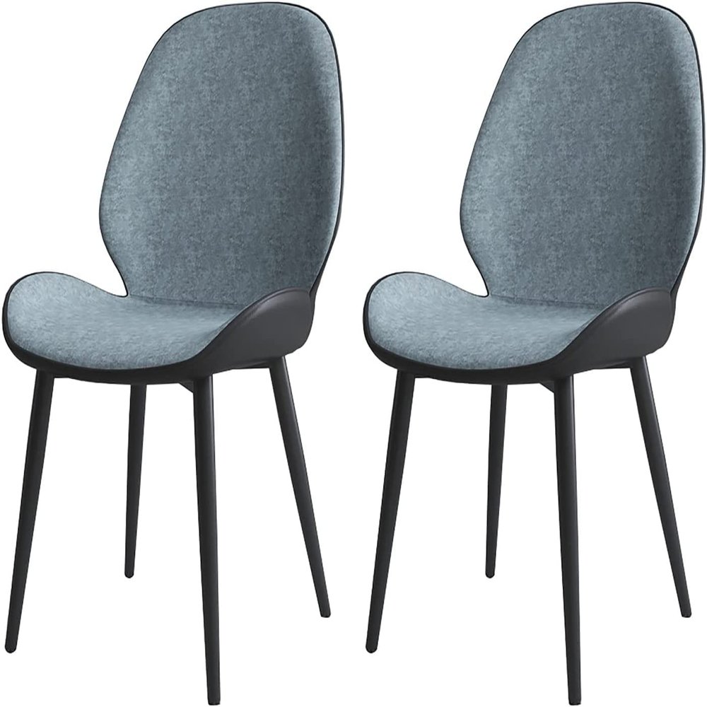 Guyifuny Dining Chair (2PCS) Dining Chair,Wear-Resistant Tech Cloth Cushion Back Chair (Sit Height 44cm),Multifunctional Wrought Iron Bracket Leisure Chair