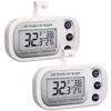 Digital Frigerator Thermometer, Waterproof Fridge and Freezer Thermometer 2 Pack, Fridge Temperature Monitor with Large LCD Screen, Stand and Magnetic Back, for Room,Kitchen-Black view 1