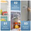 Digital Frigerator Thermometer, Waterproof Fridge and Freezer Thermometer 2 Pack, Fridge Temperature Monitor with Large LCD Screen, Stand and Magnetic Back, for Room,Kitchen-Black view 4