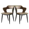 Guyifuny 2PCS PU Leather Dining Chairs, Kitchen Counter Chairs with Backrest and Padded Seat for Kitchen Dining Bedroom Living Room Side Chairs view 1