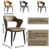 Guyifuny 2PCS PU Leather Dining Chairs, Kitchen Counter Chairs with Backrest and Padded Seat for Kitchen Dining Bedroom Living Room Side Chairs view 2
