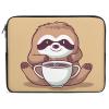 Leather Coasters for Drinks Round Drink Coasters with Holder Yoga Sloth Coffee Coasters Set of 6 Cup Mat Pad for Home Table Protective Mat Heat Resistant Coffee Cup 4" view 1