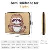 Leather Coasters for Drinks Round Drink Coasters with Holder Yoga Sloth Coffee Coasters Set of 6 Cup Mat Pad for Home Table Protective Mat Heat Resistant Coffee Cup 4" view 2