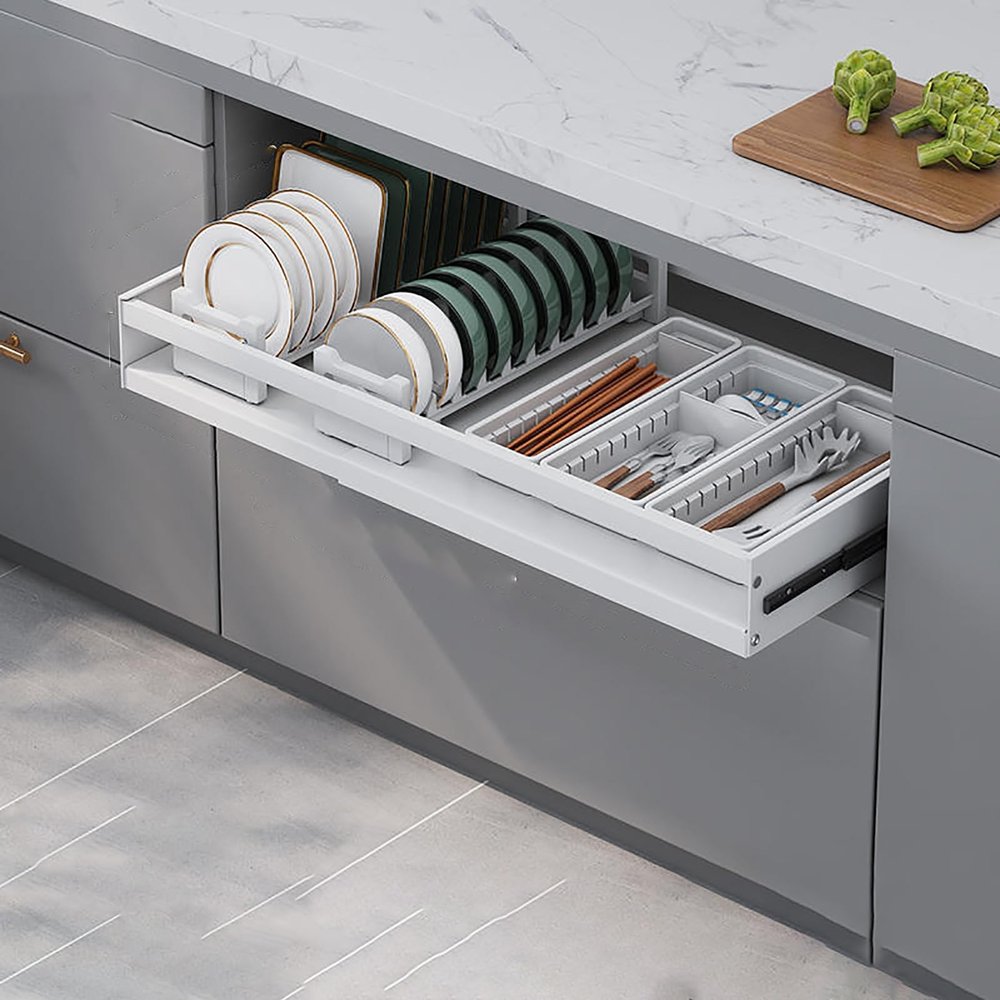 Extendable Sliding Drawer,Roll out Storage Shelf Storage for Pantry,Heavy Duty Sliding Shelf Slide Out Drawer,No Need Drill and Nailing,for Cabinets Kitchen Living Room. ( Size : 47*42*7cm/18.5*16.5*2