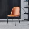 Guyifuny Set of 2 Dining Chair, PU Leather Upholstered Accent Chairs Mid Century Modern Chairs Metal Chairs for Kitchen Dining Bedroom Living Room Side Chairs view 2
