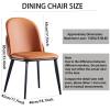Guyifuny Set of 2 Dining Chair, PU Leather Upholstered Accent Chairs Mid Century Modern Chairs Metal Chairs for Kitchen Dining Bedroom Living Room Side Chairs view 3