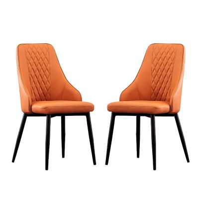 Guyifuny Set of 2 Dining Chairs, PU Leather Counter Chairs with Backrest and Padded Seat Side Chairs for Kitchen Dining Bedroom Living Room