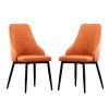 Guyifuny Set of 2 Dining Chairs, PU Leather Counter Chairs with Backrest and Padded Seat Side Chairs for Kitchen Dining Bedroom Living Room view 1