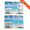 Beach Sunset Ocean Waves Table Placemats Set of 6, 12x18 Inch Placemats for Holiday Banquet Kitchen Table Decor,Machine Washable view 4