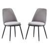 Guyifuny Modern Kitchen Chair Velvet Fabric Dining Chair Set of 2 Dressing Leisure Home with Matte Metal Legs view 1