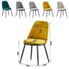 Guyifuny Modern Kitchen Chair Velvet Fabric Dining Chair Set of 2 Dressing Leisure Home with Matte Metal Legs view 2