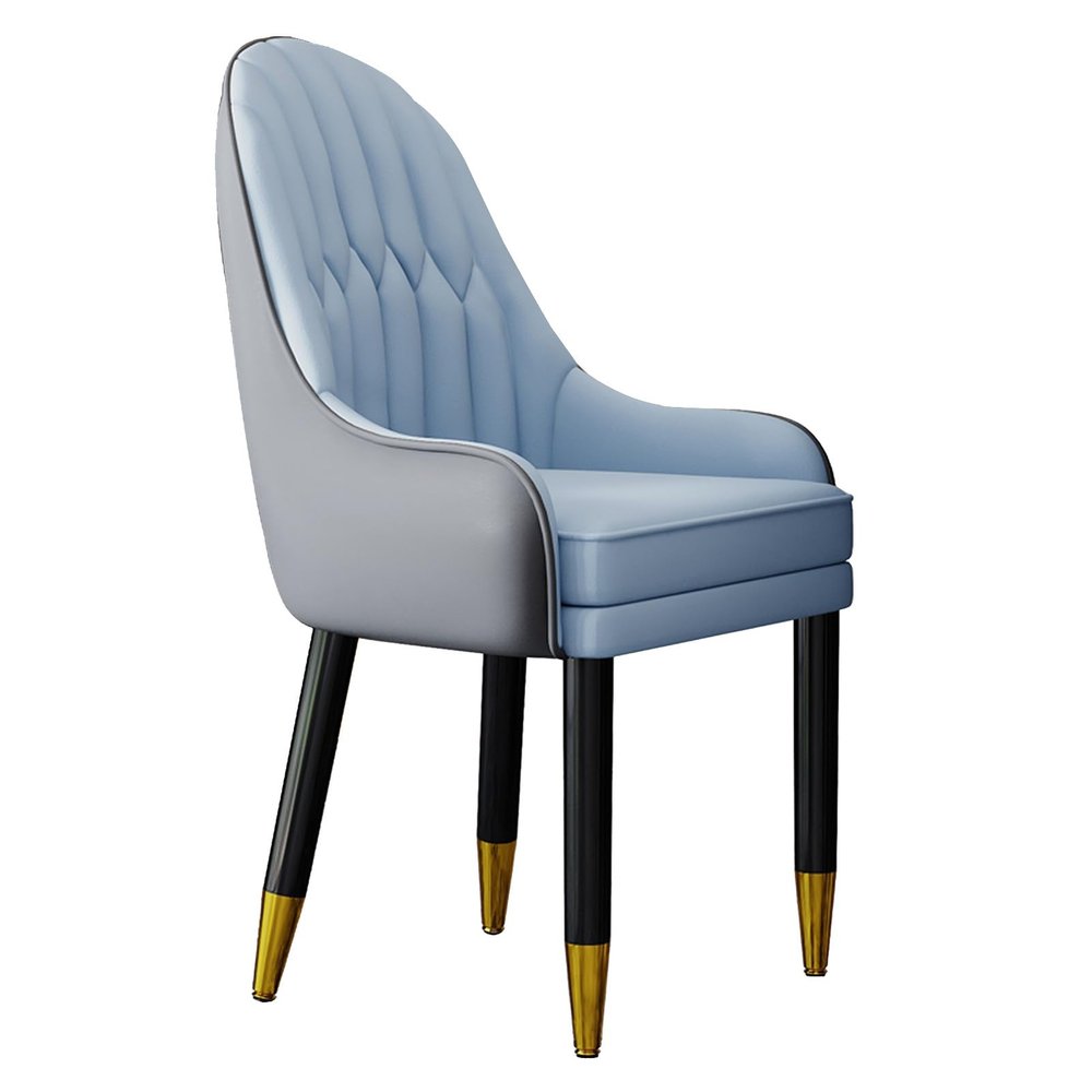 Guyifuny Faux Leather Dining Chairs, Kitchen & Dining Room Chairs with Backrest and Metal Legs, Comfortable Upholstered Seat Chairs
