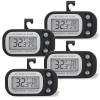 Digital Frigerator Thermometer 4 Pack, Waterproof Fridge and Freezer Thermometer, Fridge Temperature Monitor with Large LCD Screen, Stand and Magnetic Back, for Room,Kitchen(White) view 1