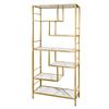 AT-VALY 6 Tier Bookcase Bookshelf, 72.4Tall Modern Freestanding Bookshelf with 6 Shelves, Faux Marble Open Display Storage Book Shelves for Living Room Bedroom Home Office (Gold) view 1