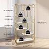 AT-VALY 6 Tier Bookcase Bookshelf, 72.4Tall Modern Freestanding Bookshelf with 6 Shelves, Faux Marble Open Display Storage Book Shelves for Living Room Bedroom Home Office (Gold) view 3