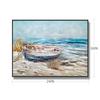 BATRENDY ARTS Hand-polished Boat Aluminium Painting Blue Sea Metal Wall Art Coastal Beach Artwork for Home Living Room view 2