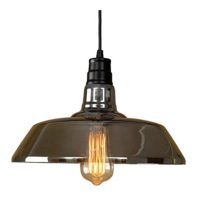 DXYC Creative High Light Transmission Glass Hanging Lamp - Retro Industrial Style Chandelier, E27 Screw Ceiling Lighting Fixtures for Balcony, Study, Restaurant Decoration Pendant Light(A)