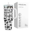 34HD Funny Cow Print Tumbler 40oz with Handle and Straw - Not Today Heifer Glitter Cow Face Insulated Travel Mug, Cute Humorous Gift for Women Mom Friend Farmhouse Lover Birthday view 4