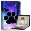 DIGTIALL Dog Paw Print Small Photo Album 5x7 inch PU Leather Cover Photo Albums with Elastic Band 120 Photos Inner Transparent Pockets Design for Family Anniversary Wedding Baby Pets view 1