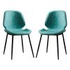 Guyifuny Modern Kitchen Chair Dining Chair Faux Leather and Black Powder Coat Finish for Living Room, Kitchen, Study, Bedroom view 1