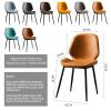 Guyifuny Modern Kitchen Chair Dining Chair Faux Leather and Black Powder Coat Finish for Living Room, Kitchen, Study, Bedroom view 3