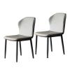 Guyifuny Dining Chairs Set of 2, Faux Leather Upholstered Seat Kitchen Counter Chairs with Cushioned Backrest Sturdy Metal Legs for Home Kitchen Lounge view 1