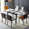 Guyifuny Dining Chairs Set of 2, Faux Leather Upholstered Seat Kitchen Counter Chairs with Cushioned Backrest Sturdy Metal Legs for Home Kitchen Lounge view 2