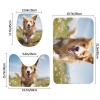 BTCOWZRV Bathroom Rug Set 3 Piece Super Soft Absorbent Bath Mats Non-Slip Dog Running Bath Rug U-Shaped Contour Toilet Rug Washable Toilet Lid Cover for Bathroom Floor Tub and Shower view 2