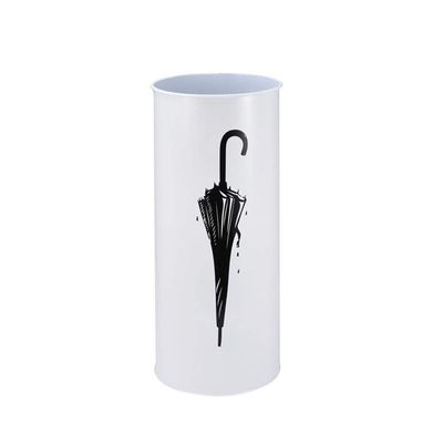 JESLEI Umbrella Stand, Iron Round Umbrella Stand Household Simple Umbrella Bucket Rack for Long/Short Umbrella Canes Walking Sticks/White (White)