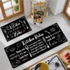 2 Piece Farmhouse Kitchen Rug Set, Black and White Style Theme Decor Kitchen Rugs, Non-Slip Absorbent Washable Floor Mats, Home Indoor Runner Carpet 17x30+17x47 Inches view 1