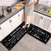 2 Piece Farmhouse Kitchen Rug Set, Black and White Style Theme Decor Kitchen Rugs, Non-Slip Absorbent Washable Floor Mats, Home Indoor Runner Carpet 17x30+17x47 Inches view 3