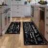 2 Piece Farmhouse Kitchen Rug Set, Black and White Style Theme Decor Kitchen Rugs, Non-Slip Absorbent Washable Floor Mats, Home Indoor Runner Carpet 17x30+17x47 Inches view 4
