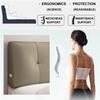 ZZYK Faux Leather Headboard Pillow Support Upholstered,Lumbar Pillowboard Large Backrest Full Bedside Cushion,Sofa Bed Bunk Bed Pillow with Removable Cover,Gray,87inch/220cm view 2