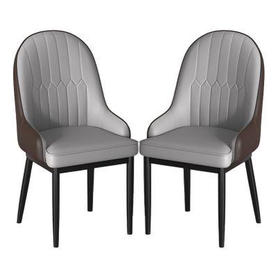 Guyifuny Modern Kitchen Chair Dining Chairs Set of 2, Faux Leather Dining Chair Upholstered Side Chair for Dining Room Kitchen Living Room