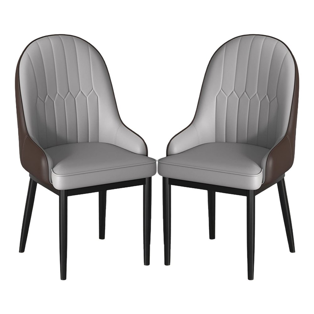 Guyifuny Modern Kitchen Chair Dining Chairs Set of 2, Faux Leather Dining Chair Upholstered Side Chair for Dining Room Kitchen Living Room